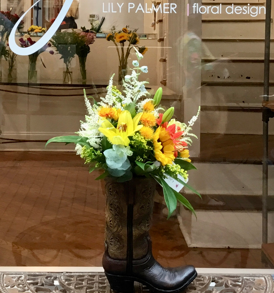 Flower Bouquet Boots And Flowers Cowboy Boots With Flowers In Them Top