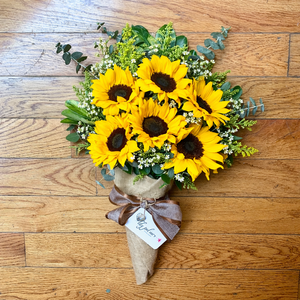 sunflower and tiger lily bouquet The Lily Wrap