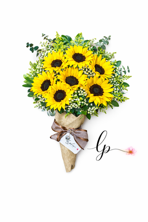 sunflower and tiger lily bouquet The Lily Wrap
