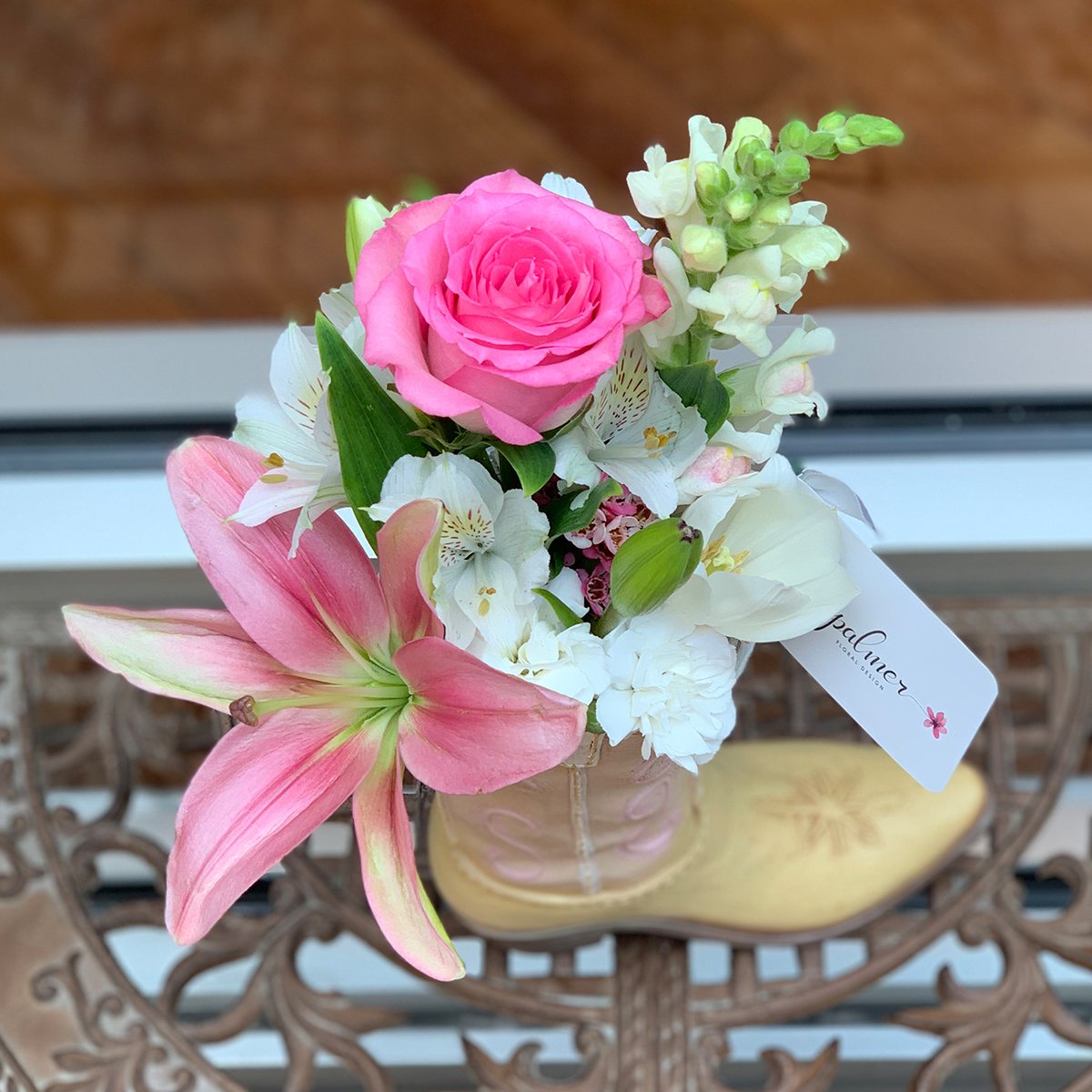 pink lily white boots Rosy Pink Boot – The Lily Palmer Flower Co