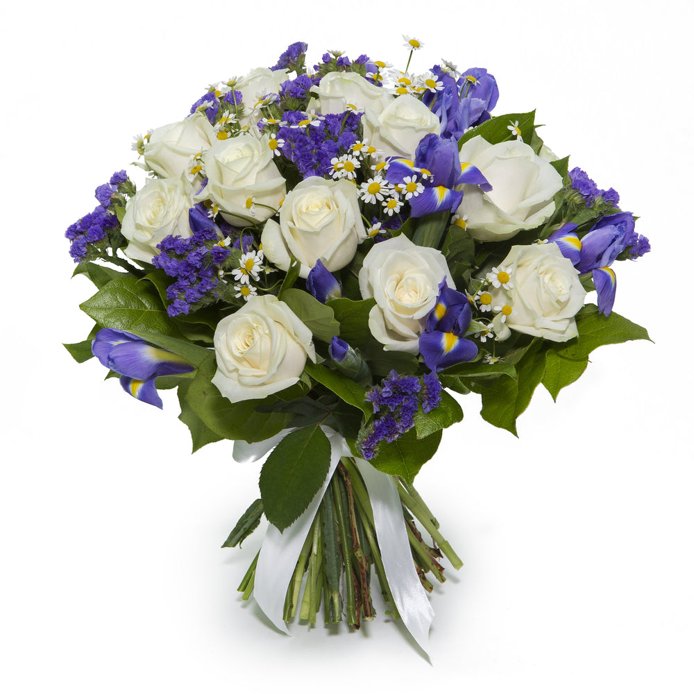 Lily Palmer Roses & Iris Bouquet